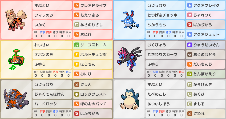 ウインディ主軸 サイクル構築 ポケモンパーティ構築 ポケモン徹底攻略